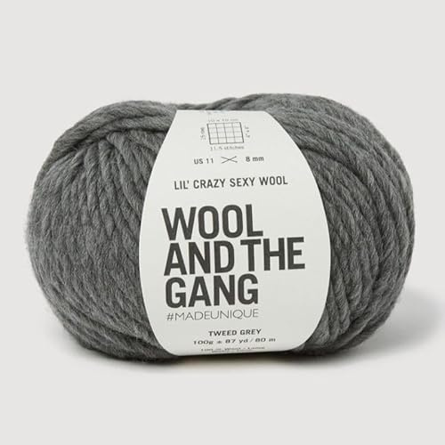 Wool and the Gang Lil' Crazy Sexy Wolle, Tweed, Grau, 100 g