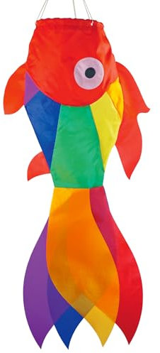 In the Breeze Windsack mit Regenbogen-Damsel-Fisch, 76,2 cm, großer und farbenfroher Fischsack mit Applikations-Design