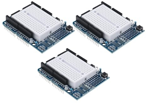 LT Easiyl 3Pcs Proto Shield Prototype Expansion Board with SYB-170 Mini Breadboard Based Compatible with Ar-duino Compatible with UNO R3 ProtoShield 70x54mm