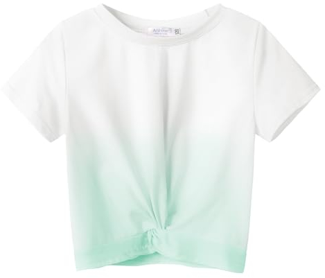 Arshiner Mädchen T-Shirts Sommer Kinder Baumwolle Kurzarm Tops Niedlicher Mode Druck Shirt Rundhals Sport Leichtgewicht Casual Tshirts für Mädchen 8-9 Jahre