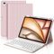 JADEMALL Funda con Teclado para iPad Air 11 Pulgadas(M3 2025, M2 2024), Teclado Bluetooth Inalámbrico con Funda Protectora Delgada y Ranura para Bolígrafo para iPad Air 10.9 Pulgadas(5ª/4ª Gen), Rosa