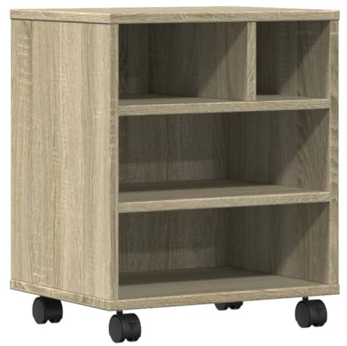 vidaXL Druckerständer mit Rollen Sonoma-Eiche 41x32x48 cm