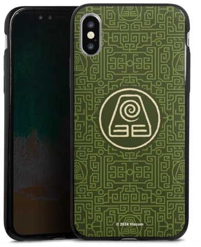 Slim Case extra dünn kompatibel mit Apple iPhone X Silikon Handyhülle schwarz Hülle Avatar - Der Herr der Elemente Erde Offizielles Lizenzprodukt