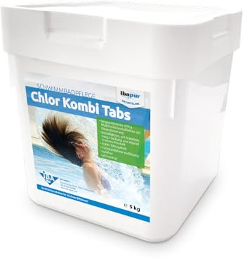 IBA 5 kg Chlor-Kombi Tabletten 4in1 200 g Chlortabletten Sand-, Kartuschenfilter, Klareffekt