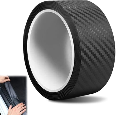 Carbon Folie, Auto Einstiegsleisten Kohlefaser Aufkleber,3cm*5m Carbon Fiber Folie,6D Autofolie Matt Schwarz Selbstklebend Schutz,Lackschutzfolie Schutzfolie für Auto, Einstiegsleisten Schutz für Auto