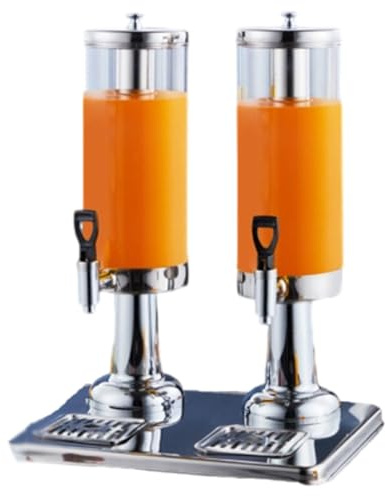 Edelstahl-Doppelhahn-Saftspender für Getränke, 6 l Fassungsvermögen, ideal für Buffet oder Partys