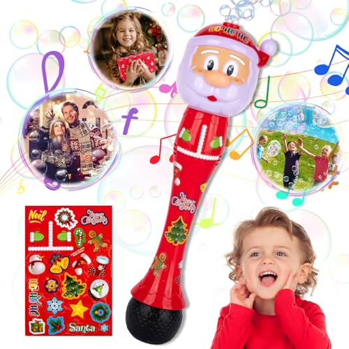 Weihnachten Bubble Maschine, Seifenblasenmaschine, Weihnachtsmann Seifenblasen Machine, Automatische Seifenblasenpistole, mit Lichtern und Musik, Automatischer Bubble Machine Kinder