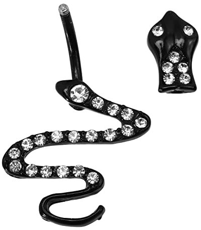 TINEASUR Anillo De Ombligo De Serpiente Diseño Creativo Joyería Delicada De Inoxidable Piedras Brillantes Accesorio De Moda Para Mujeres y Chicas