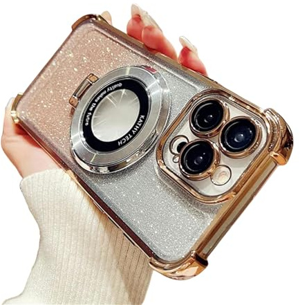 POLGDW Handyhüllen Für 15 14 13 12 11 Plus Pro Max Stand Flash Phone Case Objektiv Schutzhülle-11-gold