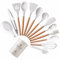 LP Fusion Home - Lot de 14 ustensiles de cuisine en silicone (blanc)