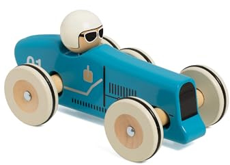 Classic World Holz-Rennauto Montlhery Spielzeugauto blau