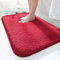 LUOJINYI Badematte 40x60cm rutschfest, Weich Wasserabsorbierende, Shaggy Hochflor-Mikrofasermatte für das Badezimmer, Badvorleger Maschinenwaschbar für Badewanne, Dusche und Badezimmer (Rot)