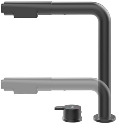 XJTNLB Rubinetto Cucina 3 Vie per Sistemis Osmosi Sottofinestra Grigio Pistola Miscelatore Cucina 3 Vie con Doccetta Estraibile Rubinetto Camper con Doccetta Estraibile