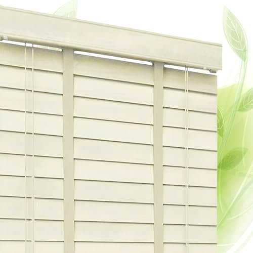 Eiauiuo Massivholz Jalousien Window Blinds Verdunkelungs Rollo Jalousie mit 50mm Lamellen Hitzeschutz Sonnenschutz Sichtschutz Jalousetten Horizontal Fensterjalousien für Wohnzimmer Schlafzimmer Küche
