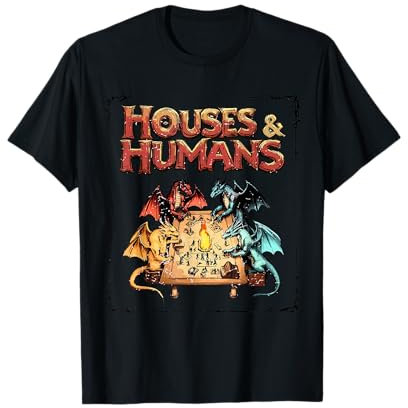 Houses and Humans Vintage Retro 90s Joke Gaming D20 T-Shirt