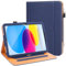 DAORANGE Hülle für iPad A16 11. Generation 11 Zoll 2025/iPad 10. Generation 10,9 Zoll 2022, PU-Leder Schutzhülle mit Dokumententasche, Multi-Winkel Ständer und Auto-Einschlaf/Aufwach (Dunkelblau)