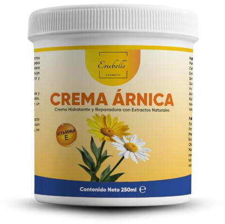 Arnica Crema Antiinflamatoria | Hidratante Corporal con extracto de Manzanilla y Jojoba | Crema Arnica Natural para el Cuidado Diario del Cuerpo | Suaviza, Nutre y Protege la Piel | Uso Tópico (250ml)