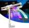 Fuente de piscina para piscinas superiores y enterradas, aireador de piscina de doble pulverización ajustable con luz LED de 7 colores, control remoto de 42 modos, enfriador de piscina para piscina