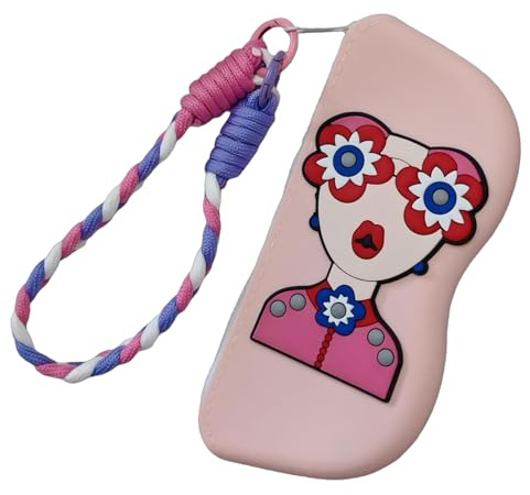 per occhiali da vista, in silicone con cerniera, borsa portaoggetti con cinturino da polso, chiusura a cerniera, leggera, compatta, alla moda, porta occhiali da sole, viaggi