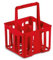 MERYLIN SHOP Cestello Portabottiglioni in Plastica, 4 Posti per Bottiglie 1-2 Litri, Rosso,