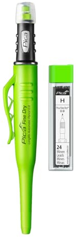 Pica Fine Dry Bundle 70705 I Druckbleistift Set mit Spezial-Minen 0,9 mm | Enthält Fine-Dry 7070 I 5x Graphit HB und 24x Graphit H Minen I nachfüllbar I perfekt für präzise Markierungen