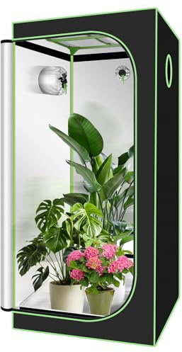 Monucep Growzelt 80x80x180cm,Grow Tent Lichtdicht und Wasserdicht Growschrank mit Beobachtungsfenster,Grow Box für Luftig Gewächshaus Growroom,Homegrowing,Indoor-Anbau