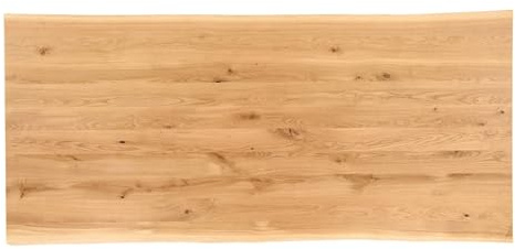 ABL HOLZ-ZENTRALE Hochwertige Tischplatte Eiche Massiv 4 cm Stärke mit Baumkante – 160x80x4 cm - Schreibtischplatte & Esstischplatte – Massivholzplate - Natur Geölt