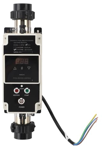 HWGING Riscaldatore per Piscina 2,7-3,3 KW Scaldabagno Elettrico per Piscina Termostato per Vasca Idromassaggio con Display Digitale per Vasca Idromassaggio