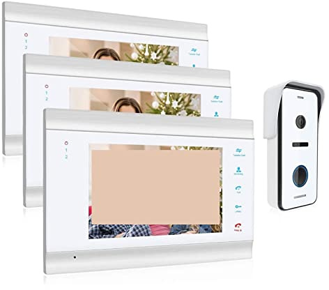 Video Doorbell, 7 Inch HD1080P Video Door Phone Intercom System with High Definition Wired Doorbell Camera Support Unlock Night Vision(3M1D)