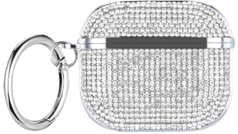GULVQYF for AirPods Pro 3 (2025) Earbuds Case Bling,Glitter Crystal Shiny Sparkle Design,Luxury Protective Cover for Air Pod Pro 3rd Generation for Women Girls (silver)