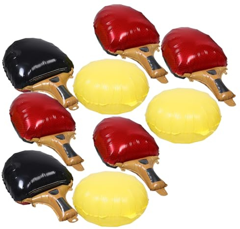 LOORGVEL Tischtennisball Folienballons 9 Stück Sportparty Dekoration mit Tischtennisschläger Ball Aluminium Folienballons für Kindergeburtstag Sport Events und Outdoor Partys