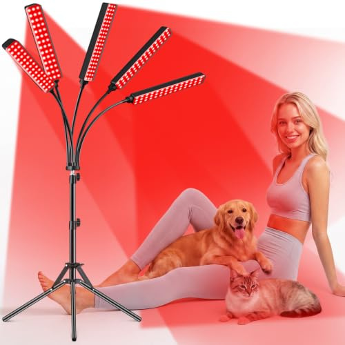 Red Light Therapy for Face and Body, Red Infrared Light Therapy Lamp with Stand Led 660nm Red Light-Therapy& 850nm Infrared Light Device for Body Gift for Her