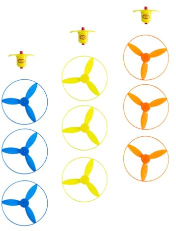 MUSISALY 8 Sets Flying Disc with Ejector Launchers, Outdoor Sports Throwing Plate Game for Boys and, Mixed Color Plastic Flying Saucer Playthings Random Color