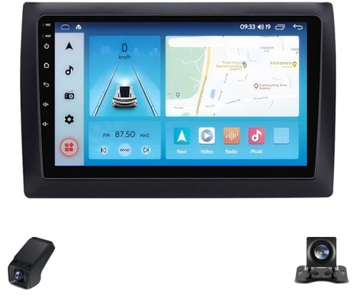 Radio de coche con pantalla táctil para Fiat Stilo 2010 estéreo de 9 pulgadas y 4 núcleos reproductor multimedia CarPlay Android Auto Bluetooth GPS radio FM WIFI SWC cámara de visión trasera (1 unidad