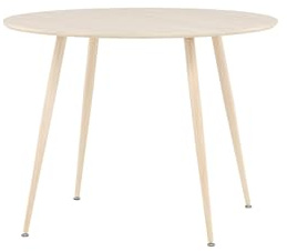 FURNLUX Plaza Esstisch, 100x100x75 cm, Beige, MDF und Stahlrahmen, Modernes Design, 13 kg