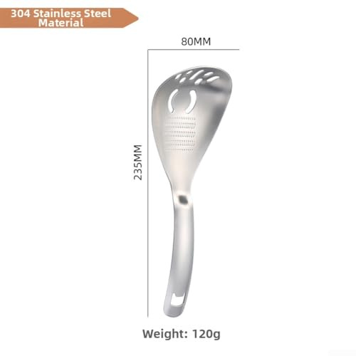 Multifunctional 304 Stainless Steel Cooking Spoon: Potato Masher, Pasta Spoon, Egg Yolk Separator, Slotted Serving Spoon, Cheese Grater Utensil and Bottle Opener Kitchen Gadget(Style A)