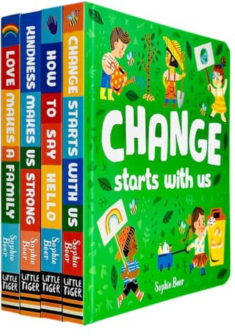 My First Behaviour and Manners Library 4 Books Collection Set by Sophie Beer (Change Starts With Us, Love Makes a Family, Kindness Makes Us Strong & How to say Hello)