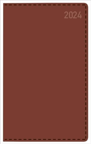 Buchkalender Daily Timer Compact Tizio braun 2024: DIN A6 Terminplaner. Taschenkalender mit Tageskalendarium. 1 Tag 1 Seite.