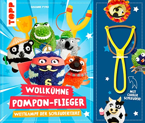 Wollkühne Pompon-Flieger. Mit Schleuder: Wettkampf der Schleudertiere