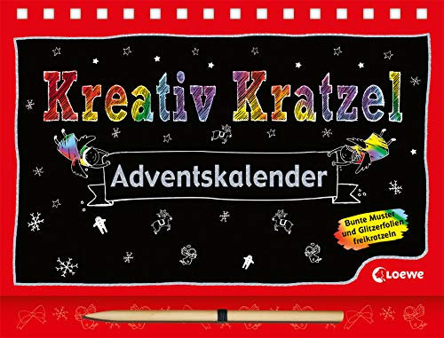 Kreativ-Kratzel-Adventskalender: Weihnachtliche Kratz-Beschäftigung für Kinder ab 5 Jahre (Kreativ-Kratzelbuch)