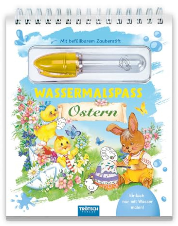 Trötsch Wassermalspaß mit Zauberstift Ostern: Malblock mit nachfüllbarem Wassermalstift
