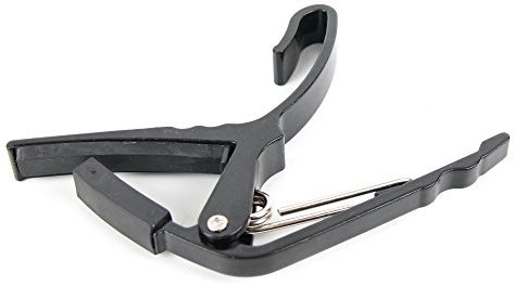 Bray Black Universal Trigger Clamp Guitar Capo With Rubber Padding For Gibson, Ibanez, Tanglewood, Yamaha & Fender Acoustic Guitars - Quick Release