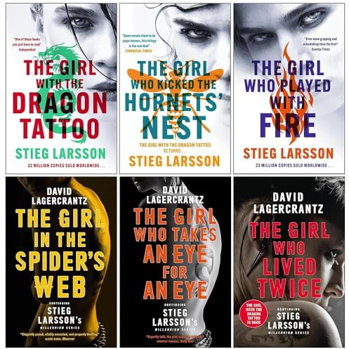 Millennium series 6 Books Complete Collection Box Set by Stieg Larsson & David Lagercrantz (Books 1 - 6)