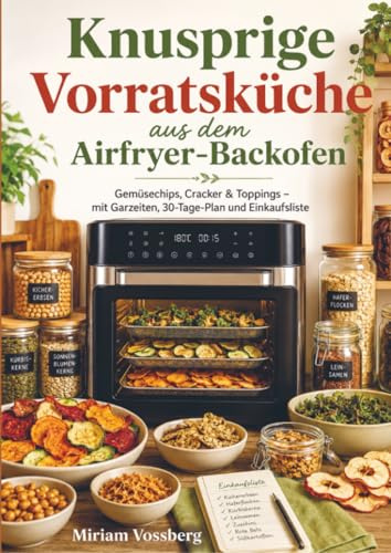Knusprige Vorratsküche aus dem Airfryer-Backofen: Gemüsechips, Cracker & Toppings aus dem Airfryer-Backofen – mit Garzeiten, 30-Tage-Plan und Einkaufsliste