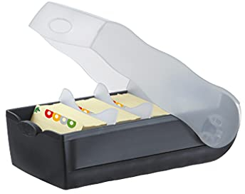 HAN Lernkarteibox CROCO, einfach Vokabeln lernen mit 5-Fächer-Lernsystem, DIN A7 Karteikasten für 900 Karten, inkl. 5 Stützplatten + 100 Lernkarten, Karteibox, Lernbox, 997-633, transluzent/schwarz