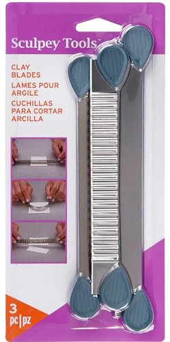 Polyform Lames Spéciales pour Fimo ou Pâte Polymère, Plastique, Argent, 11,3 x 1,5 x 23,7 cm POASBSET