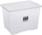 Wham Crystal Aufbewahrungsboxen mit Deckel, Kunststoff, 80 l, transparent, 5 Stück, 80 l, hergestellt in Großbritannien ‎Rechteckig Aufbewahrungsboxen 60 x 40 x 42 cm