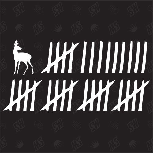 speedwerk-motorwear Reh Sticker - Hirsch, Vinyl, Minimalistisch, Wiederverwendbar, Wasserfest, Outdoor, 15cm x 4cm, Matt, 100 Stück