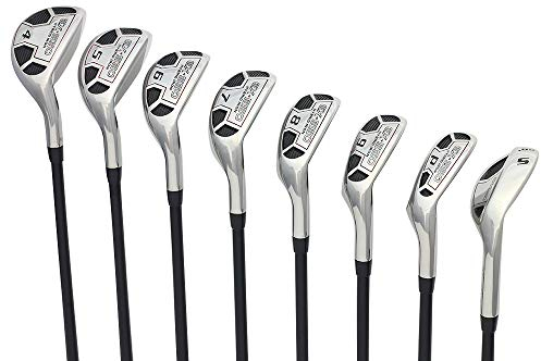 Men’s Powerbilt Golf EX-550 Hybrid Iron Set, which Includes: #4, 5, 6, 7, 8, 9, PW +SW Regular Flex Graphite Right Handed New Utility Clubs