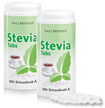 Sanct Bernhard Stevia-Tabs mit Rebaudiosid im Dosierspender 2 x 600 Tabs